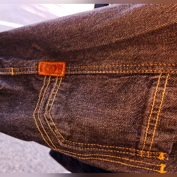 JNCO Rare Vintage Black Reconstructed Denim,  Embroidered Jacket /Size X… - Picture 10 of 11